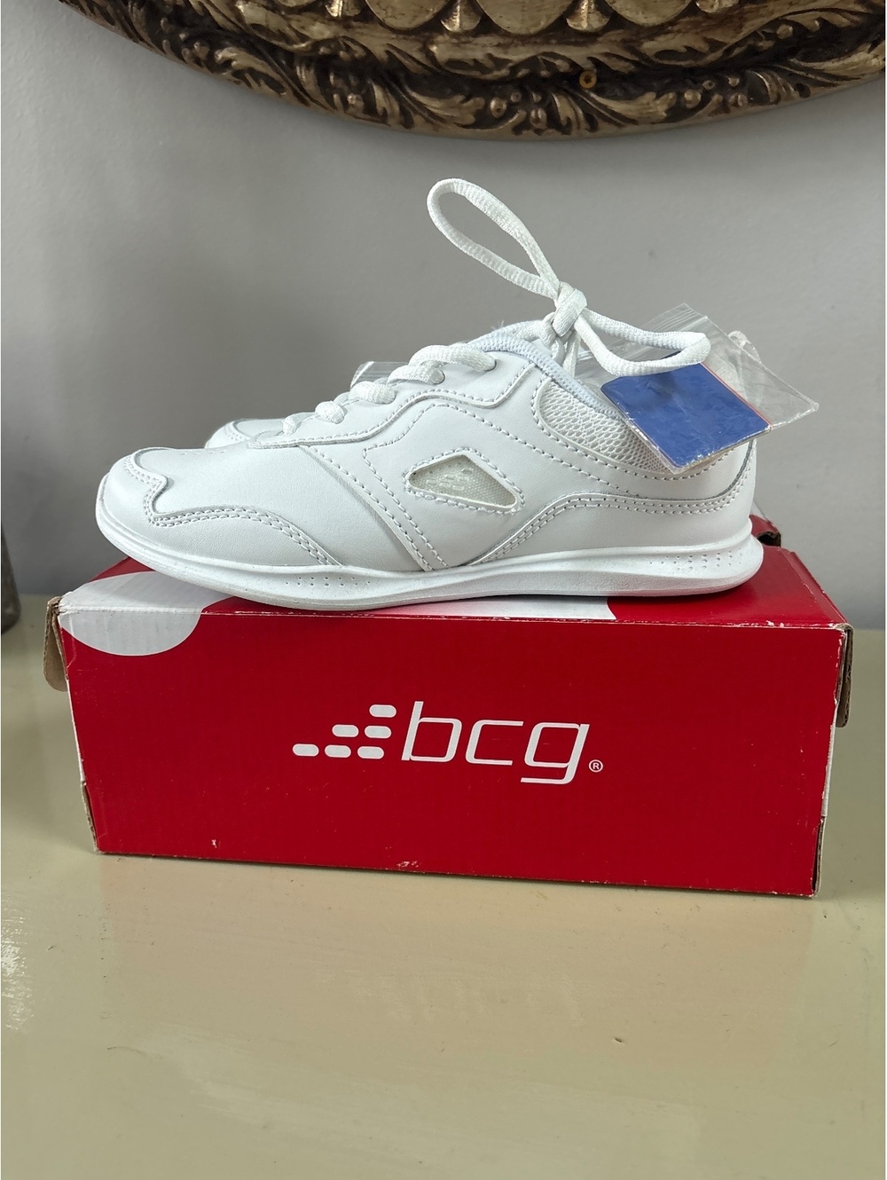 New bcg Youth Girls Cheer Tumbler Shoes 2.0 White Athletic Sneakers Size 3